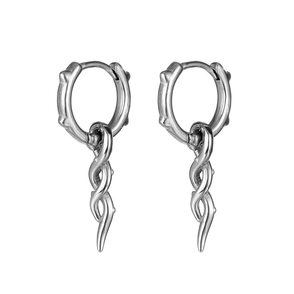 1 Piece Punk Geometric Titanium Steel Vacuum Plating Men'S Drop Earrings display picture 4