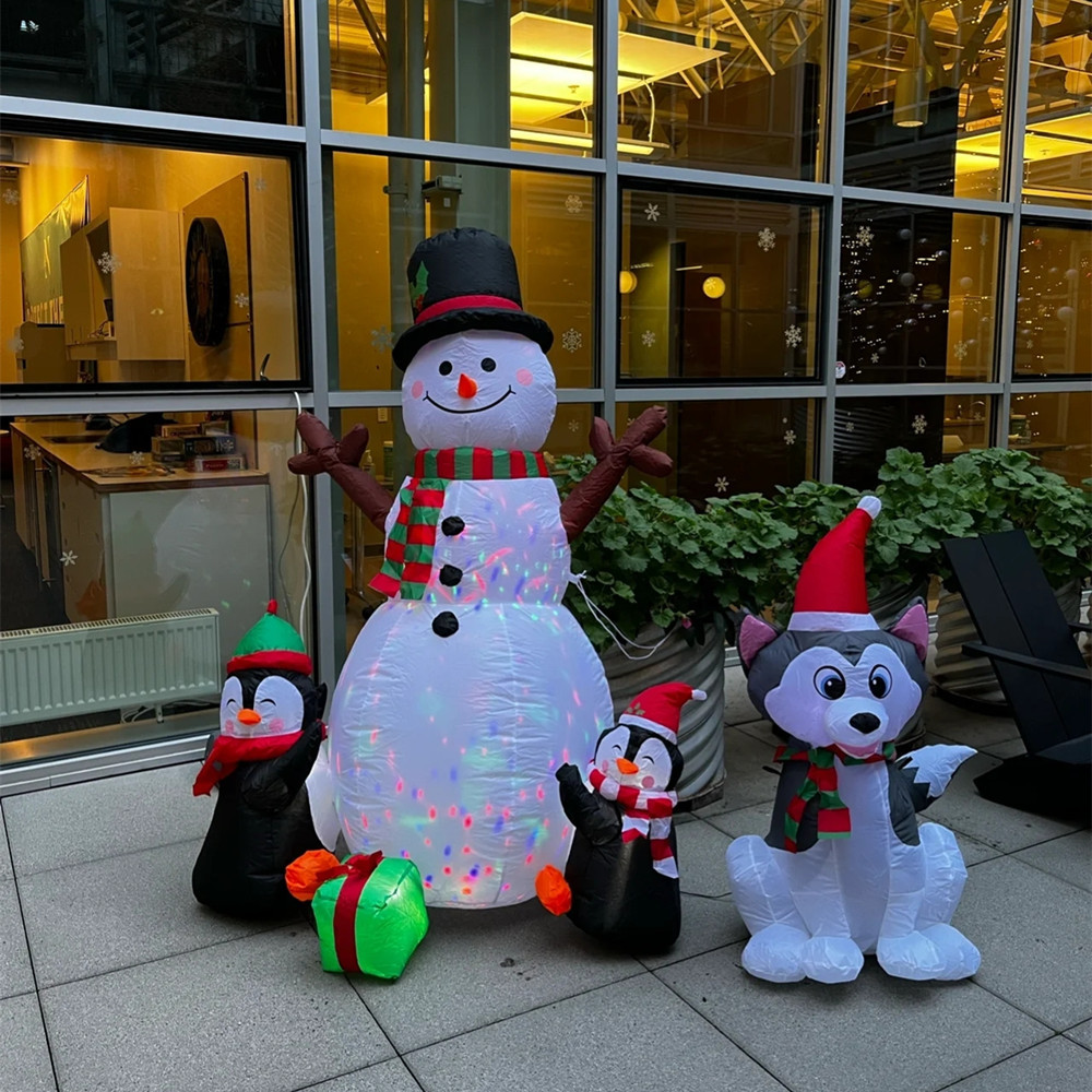 Navidad transfronteriza modelo de aire luminoso inflable Papá Noel muñeco de nieve árbol modelo de aire decoración de patio accesorios