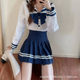 Pleated Skirt Women's Belt Safety Pants Striped A- Line High Waist Slim Look Age-Reducing College Style Skirt Student JK Short Skirt