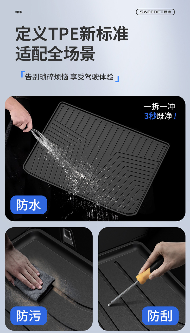 Suitable for Tank 300 New Energy 400 500 Special Vehicles, Tpe Car Trunk Mat Interior Accessories