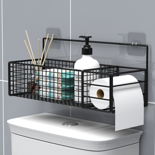 Toilet Storage Rack Tissue Holder Toilet Top Bathroom Waterproof Punch-free Toilet Artifact Storage Mori Sheng