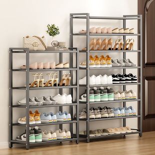 Simple Shoe Rack Integrated Door Storage Rack Shoe Cabinet Stainless Steel Storage Rack Multi-Functional Shoe Rack Multi-Layer Home Factory