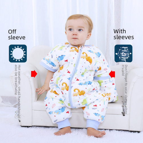 Infant Leg-Up Sleep Bag for Autumn and Winter - Thick Pure Cotton Baby Anti-Kick Blanket - Drop-Shipped Children's Sleep Bag