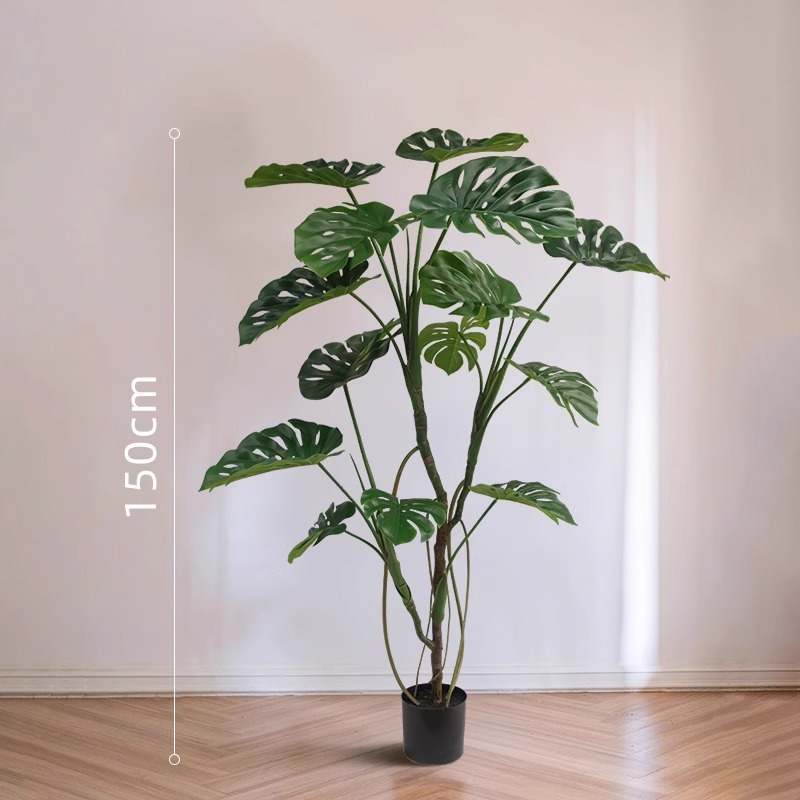 龟背竹仿真绿植高端轻奢客厅装饰摆件大型仿生植物沙发边落地盆栽|undefined