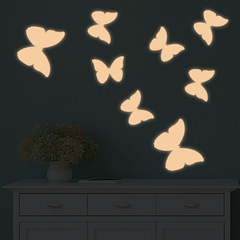 跨境夜光蝴蝶客廳裝飾創意牆貼自粘熒光藍色蝴蝶裝飾牆面牆貼紙貼