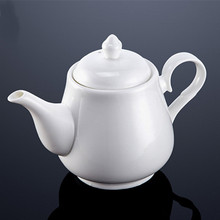 闷茶壶家用大号小号白瓷茶具陶瓷饭店茶水壶酒店餐厅大容量单壶