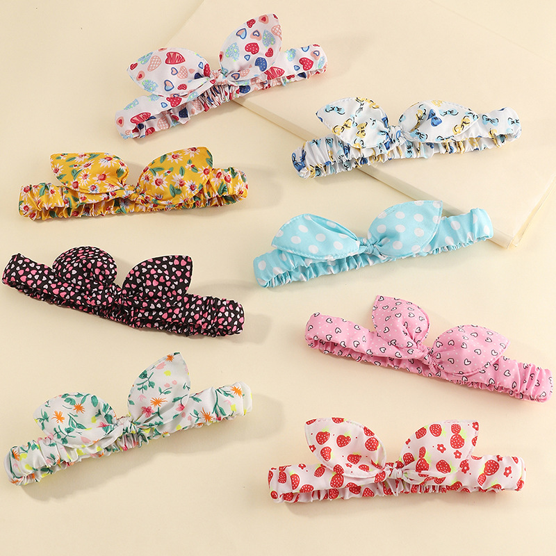 Cute Polka Dots Heart Print Bow Children's Hairband Wholesale Nihaojewelry display picture 1