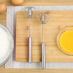 Manual semi-automatic stainless steel egg beater household kitchen small mixer whipped cream eggs baking tool