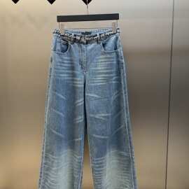 正确版原标双C家怀旧洗水丹宁喇叭形阔腿休闲拖地牛仔裤时尚百搭