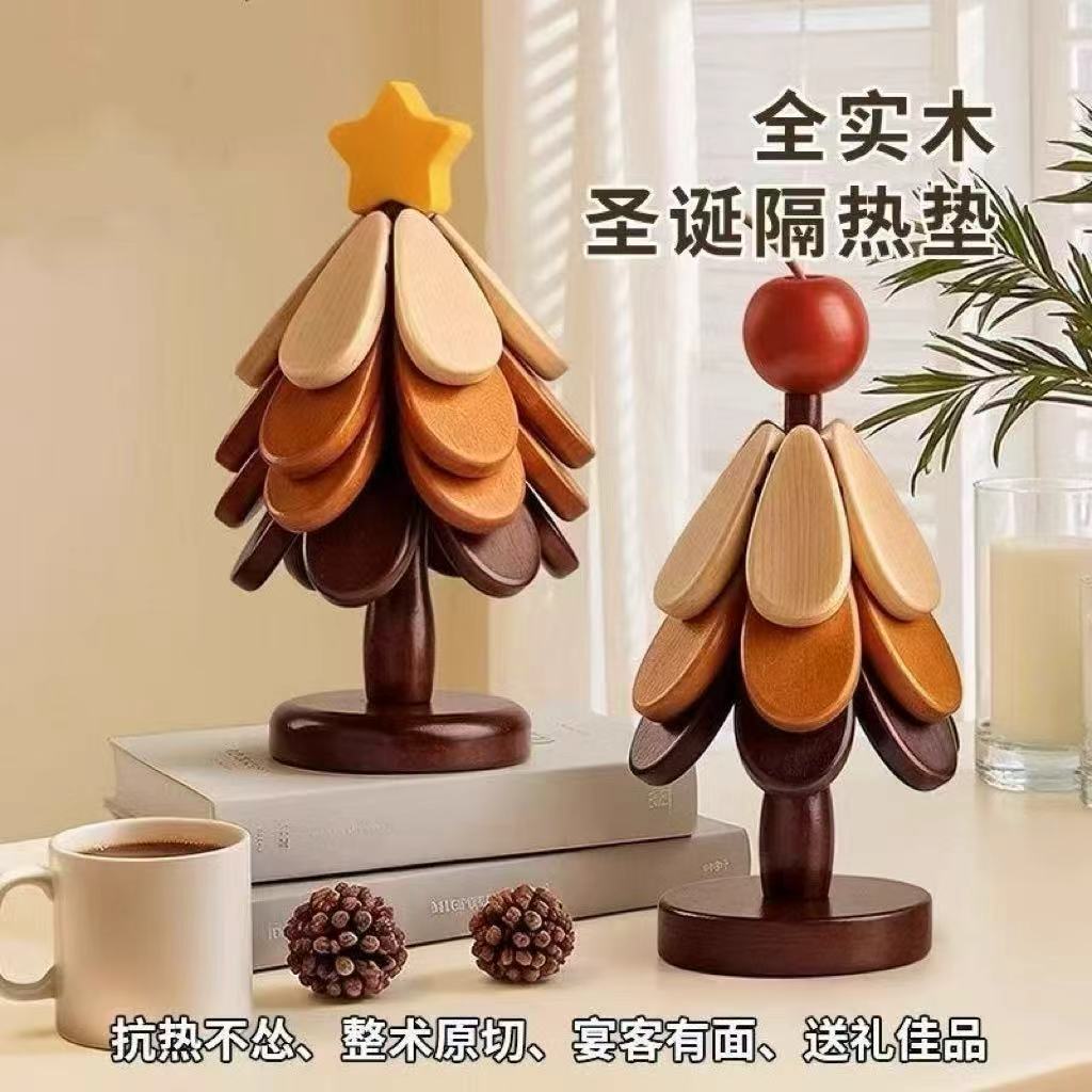 Insulation Mat Household Christmas Tree Table Ornaments Creative Tree Anti-Scalding Pot Mat Foldableing Coaster Bowl Mat