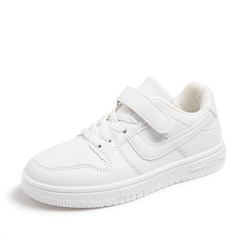 Zapatos blancos de primavera para niños color sólido Rendimiento del campus Zapatos de una sola capa Zapatos de mesa casuales Pequeños niños de secundaria Estudiantes de escuela primaria Fondo plano sólido