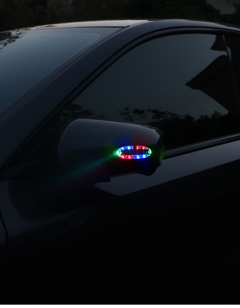 Motorcycle solar warning flash light electric car anti-chase tail light flash wiring-free car breathing tail light