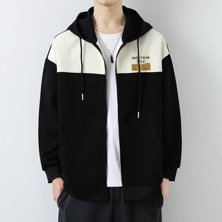 包邮开衫卫衣男士春秋学生百搭上衣外套批发长袖休闲连帽卫衣