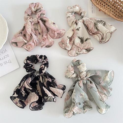 New style trendy big flower bow lock edge large intestine hair tie headdress Japanese and Korean style fabric headband floral floral headband