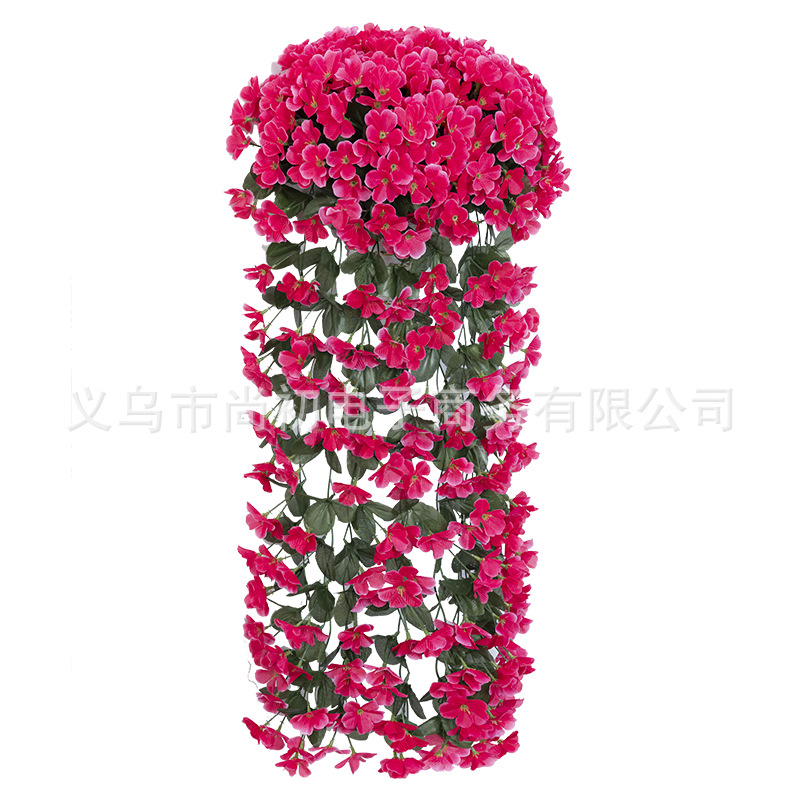 Flores de simulación violeta colgadas en la pared flores falsas canestas colgadas decoración del hogar flor de seda de plástico gran hortenida boda hiedra