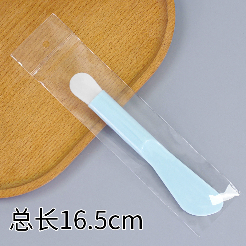 Large double-headed long-handled brush, tongue-shaped lake blue