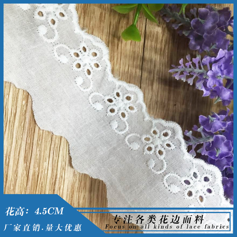 All-Cotton Fabric Embroidery Lace Direct from Manufacturer, Maternity Wear, Loungewear, Women's Clothing, Children's Clothing, Garment Accessories, Wide Lace Trim