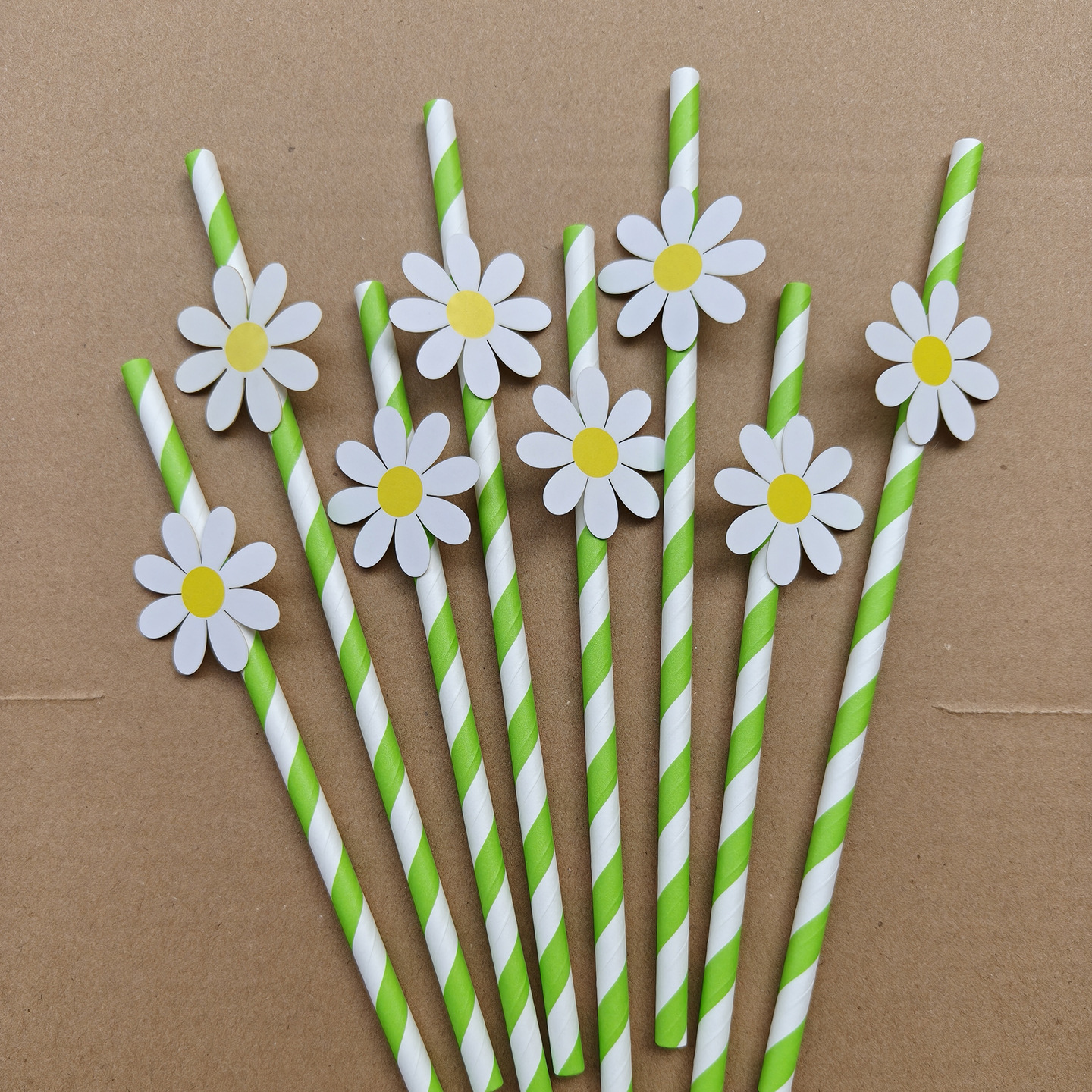 Flores de paja decoración fiesta papel paja margarita desechable postre pastel bar bebida paja