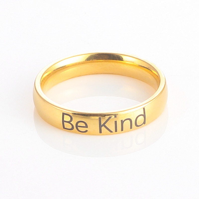 BeKind anillo de titanio acero par joyería de los hombres nicho de Navidad al por mayor Joyería caliente transfronteriza europea y americana de las mujeres de alto grado