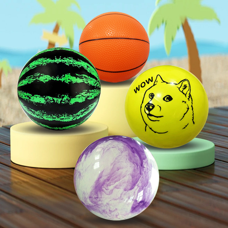 Kindergarten watermelon ball children's elastic small rubber ball mute inflatable pat ball toy all-in-one training ball balloon