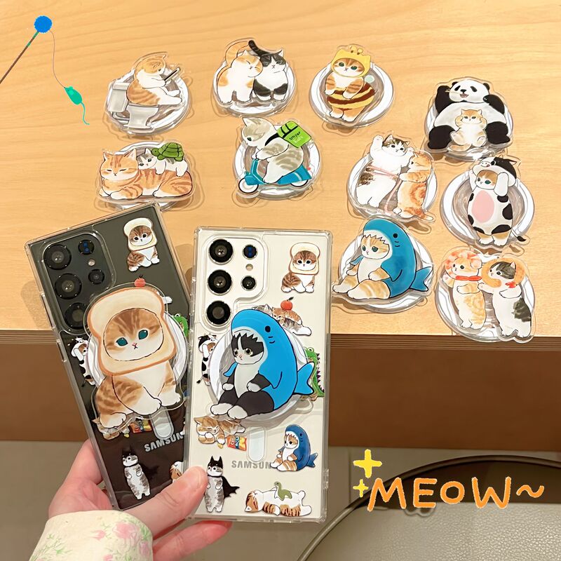 GalaxyS22/S23/S24Ultra Magnetic Mobile Phone Case Japanese Shark Cat Suitable for s21/s22plus Soft