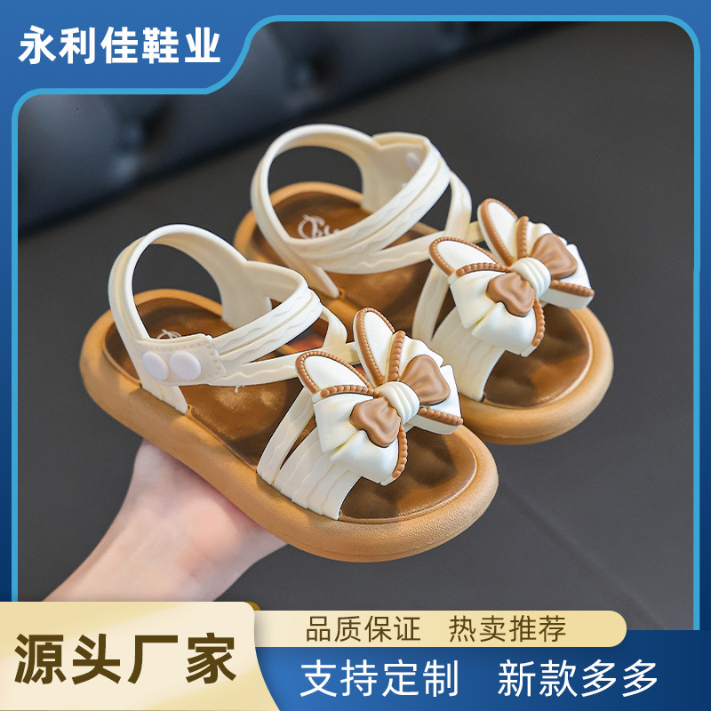 Sandalias para niñas de verano antideslizantes de fondo suave para niños pequeños y medianos exportaciones de comercio exterior comercio electrónico al por mayor de verano