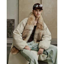 五十而立『雪山派克』超大貉子毛领皮草羽绒服宽松大版派克羽绒