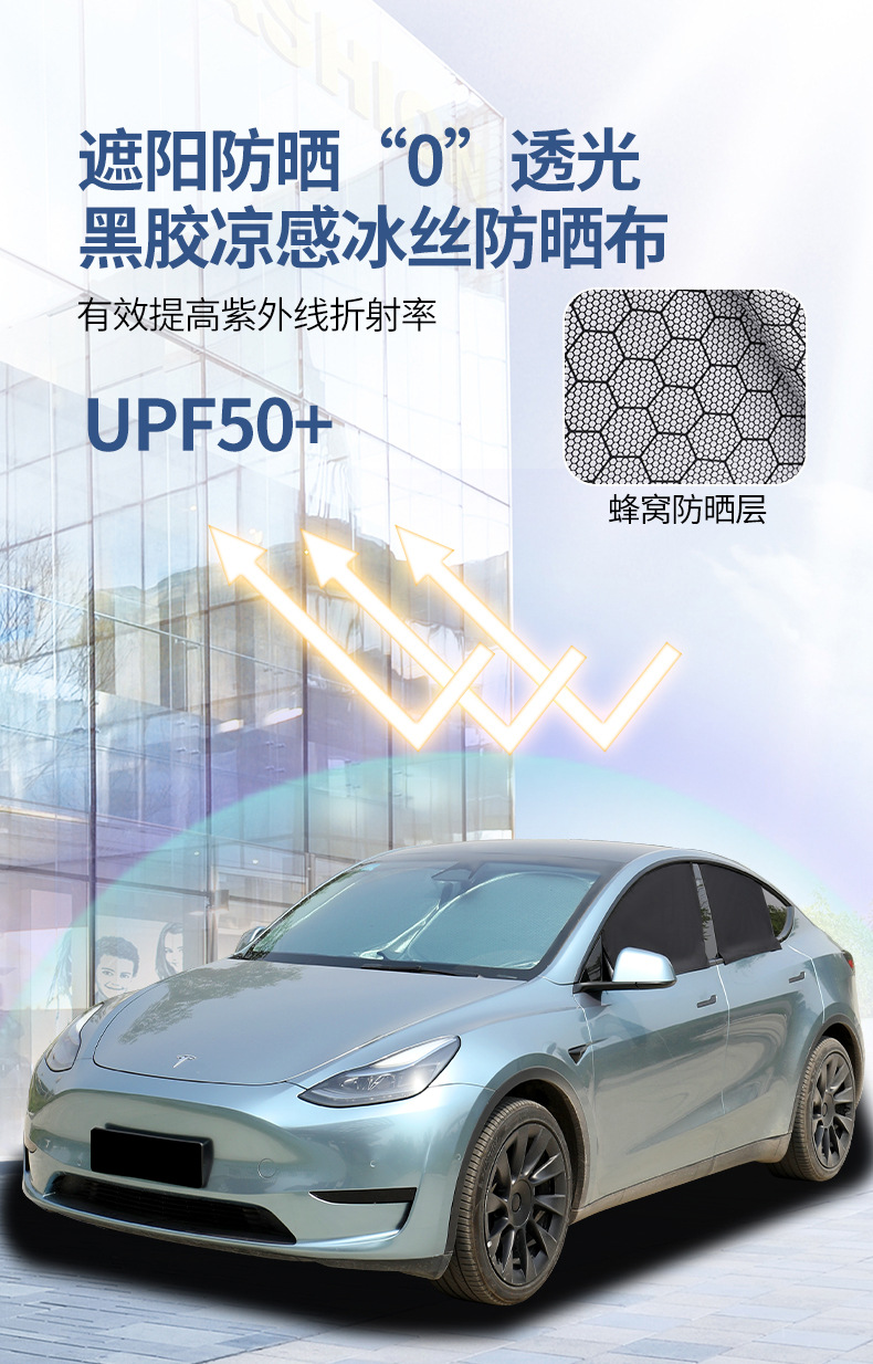 Cross-Border Foreign Trade Tesla-Specific Sunshade Privacy Curtain Tesla Full-Vehicle Sunshade Camper Car Sleeping Privacy Curtain