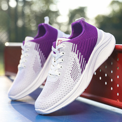2023 Spring New Women's Sports Shoes Fashionable Flying Mesh Casual Shoes Foreign Trade Running Soft Sole Simple Women's Shoes