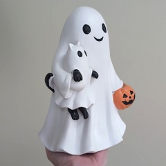 クロスボーダー新しいゴーストオーナメントハロウィンリトルゴースト犬の散歩オーナメントクリエイティブホームデコレーション樹脂工芸品