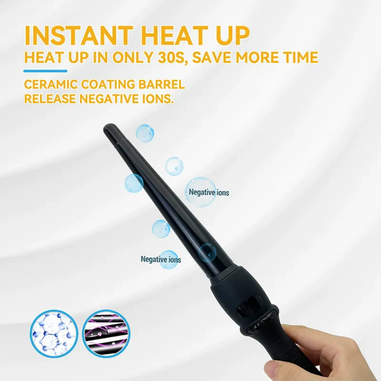 Черные LCD-щипцы для завивки, популярные керамические щипцы для завивки с двойным назначением, конические щипцы для ленивых, для трансграничной внешней торговли