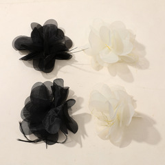 超仙雪紡蕾絲羽毛網紗花朵diy手工氣質抓夾頭飾胸花服飾輔料配件