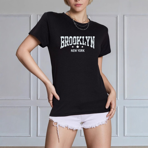 Women's Multicolor Letter Print T-shirt 2025 Summer Casual Trendy Versatile Short Sleeve