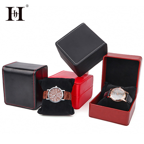 Manufacturer watch box flip cover PU leather watch box watch jewelry storage box watch packaging box wholesale