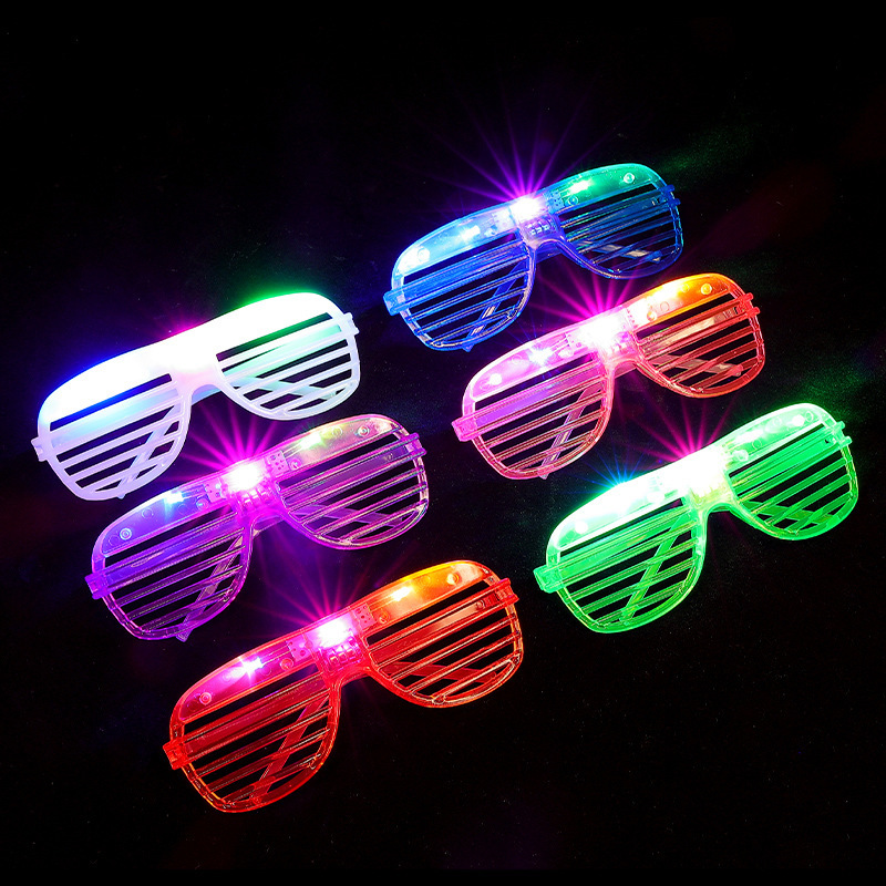 Transfronterizo Amazon LED intermitentes persianas gafas luminosas Bar KTV evento fiesta concierto animando accesorios