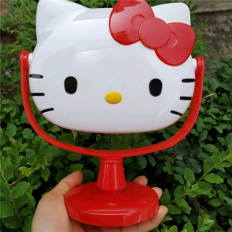 Настольное зеркало Hello Kitty, вращающаяся голова, милый дизайн для DIY с блёстками