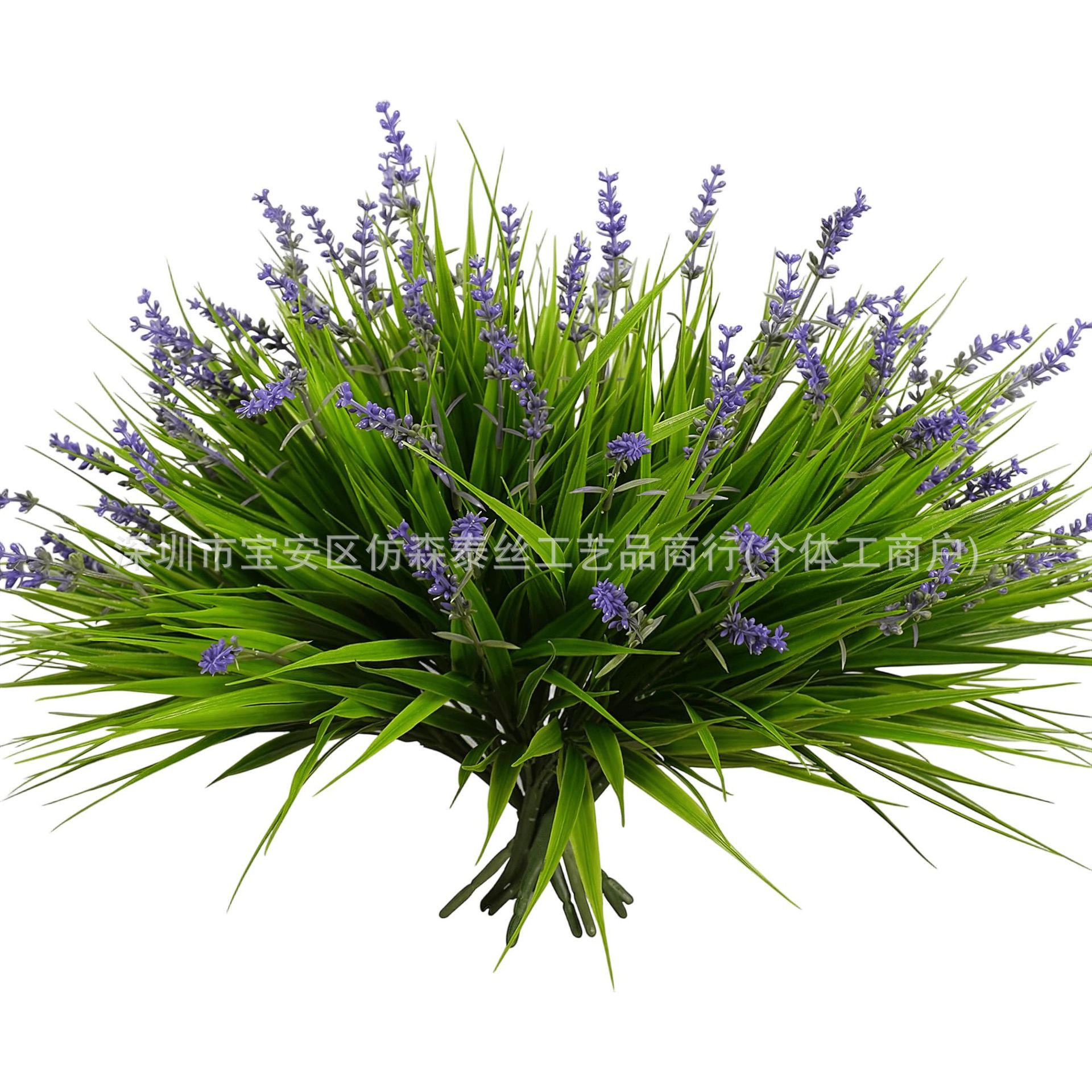Cross-Border Lavender 7-Pronged Spring Grass Long Monkey Grass Artificial Plant Outdoor Fake Grass Plastic Partition Plant Decorative Flower