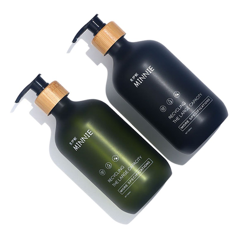 500ml botella de loción de cuello alto botella de champú botella de gel de ducha tipo de prensa cosmética sub-botella esmerilado PET