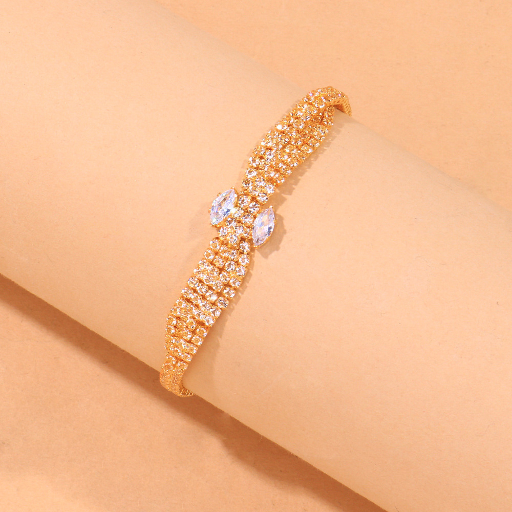 2023 nuevo ZIRCON tobillera europeo y americano simple playa brillante tobillera playa salvaje joyería tobillera