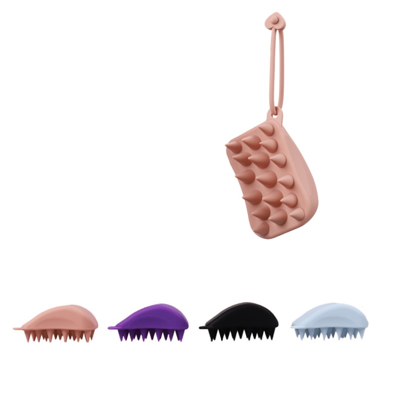 Fuentes transfronterizas nuevos productos cepillo de champú limpieza del cuero cabelludo doméstico cepillo de champú antipruriginoso artefacto de agarre cepillo de champú de silicona