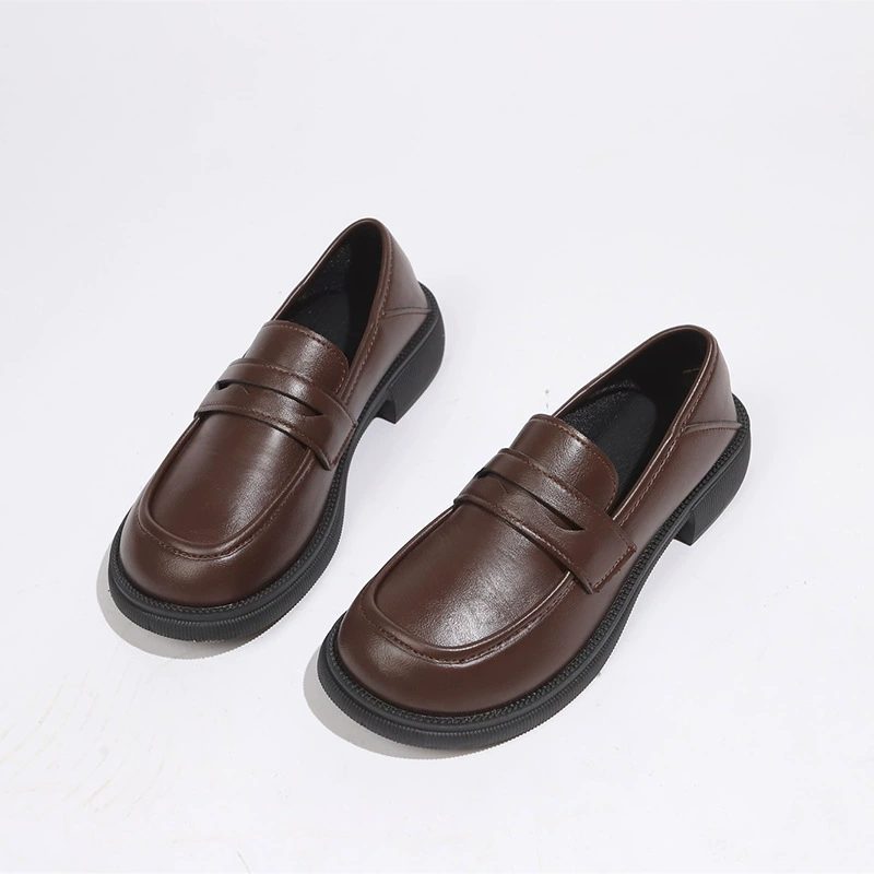 Кожаные туфли в японском стиле, женские студенческие лоферы в британском Корейском стиле 2024 года, весна и осень, новые Лоферы без шнуровки в стиле ретро на плоской подошве