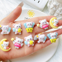 かわいい漫画の明るい面のウサギの熊の樹脂の部品のdiyのクリームのゴムの携帯のケースのアクセサリーの手作りの髪のクリップ