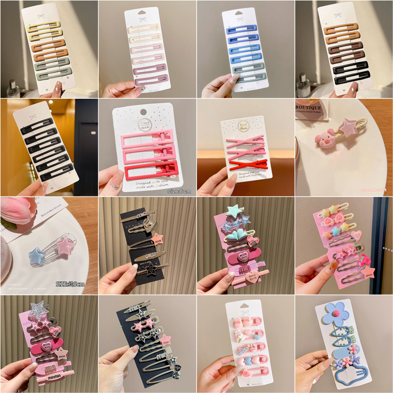 Colección de horquillas de color de verano para niñas todo fósforo lindo pequeño horquilla 2025 nuevo accesorio para el cabello con clip de flequillo tocado