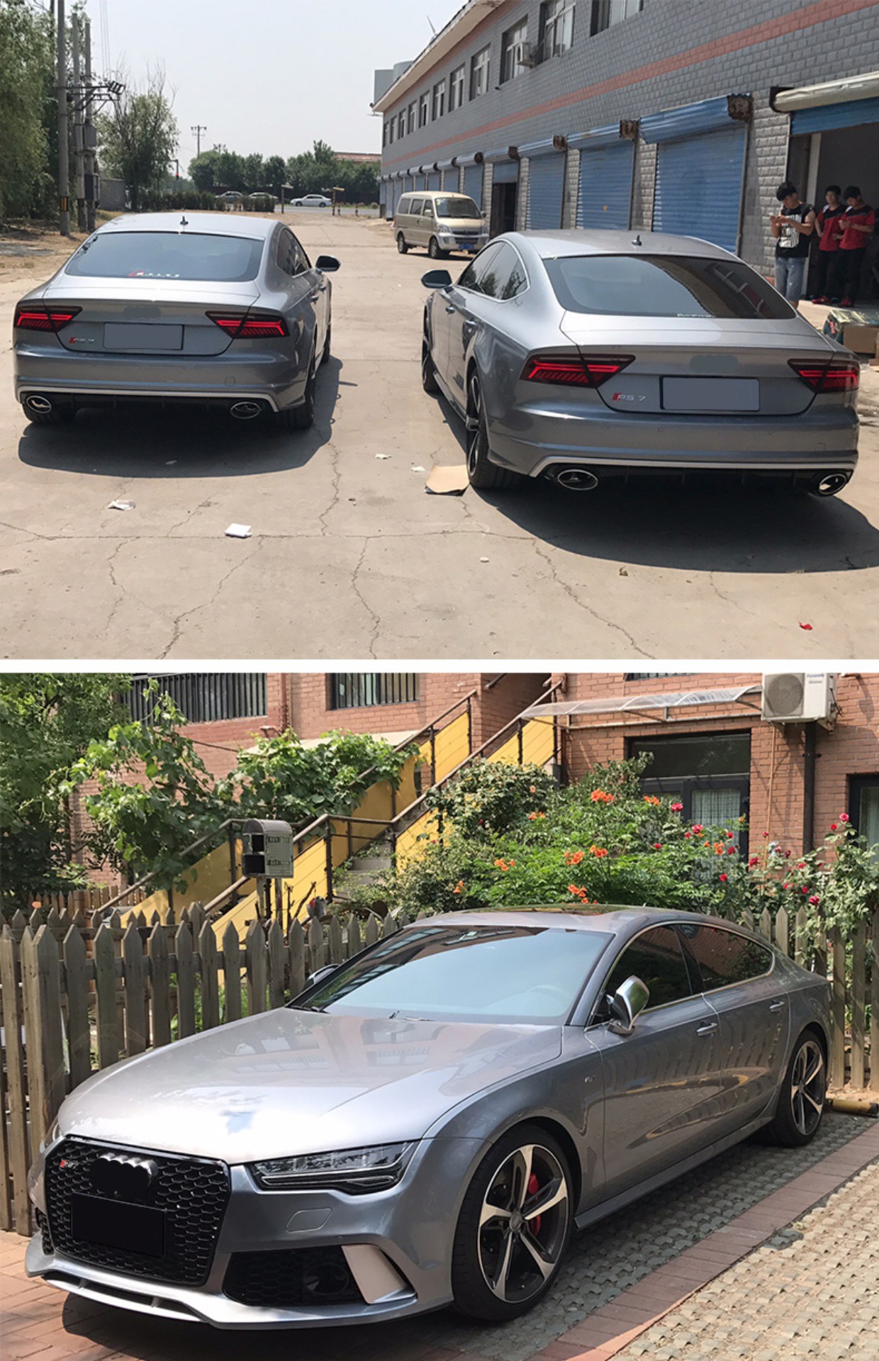 09-24 A7 modified RS7 large surround upgrade S7 front and rear bumper side skirt tail lip tremella for Audi A7 wholesale