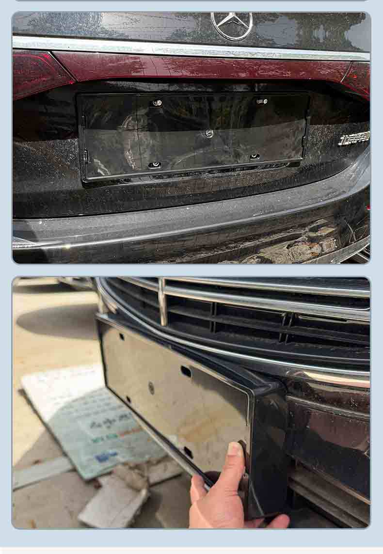 Suitable for 24-25 Mercedes-Benz E-Class License Plate Frame New Energy Full Edge License Plate Frame Green License Plate New Regulation License Plate Frame