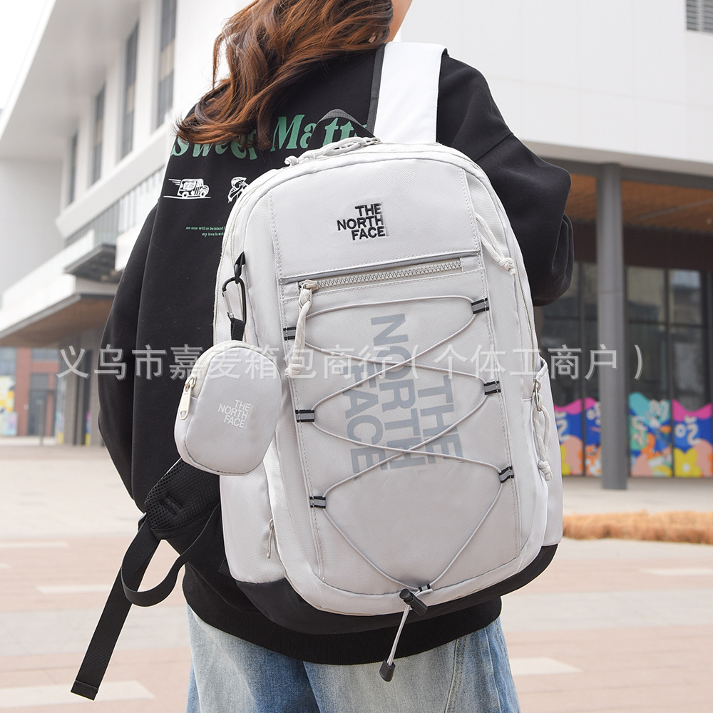Cross-border New Style Simple All-match Backpack for Men and Women Large Capacity High School Schoolbag Outdoor Travel Bag Trendy Brand
