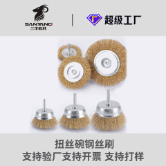 ロッド平ワイヤーホイールボウルワイヤーブラシハンドル付き研磨ヘッド銅メッキワイヤーボウルブラシ電気研磨部品ペン型錆除去