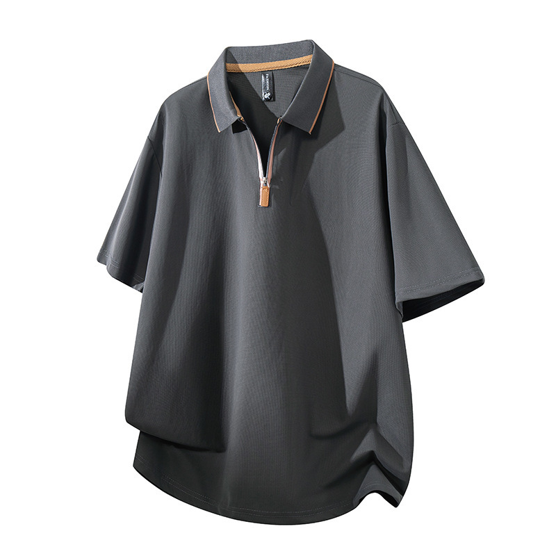 Pd812 Unisex Casual Large Size Polo Shirt T-Shirt Student Team Performance Half-Zip Solid Color Youth