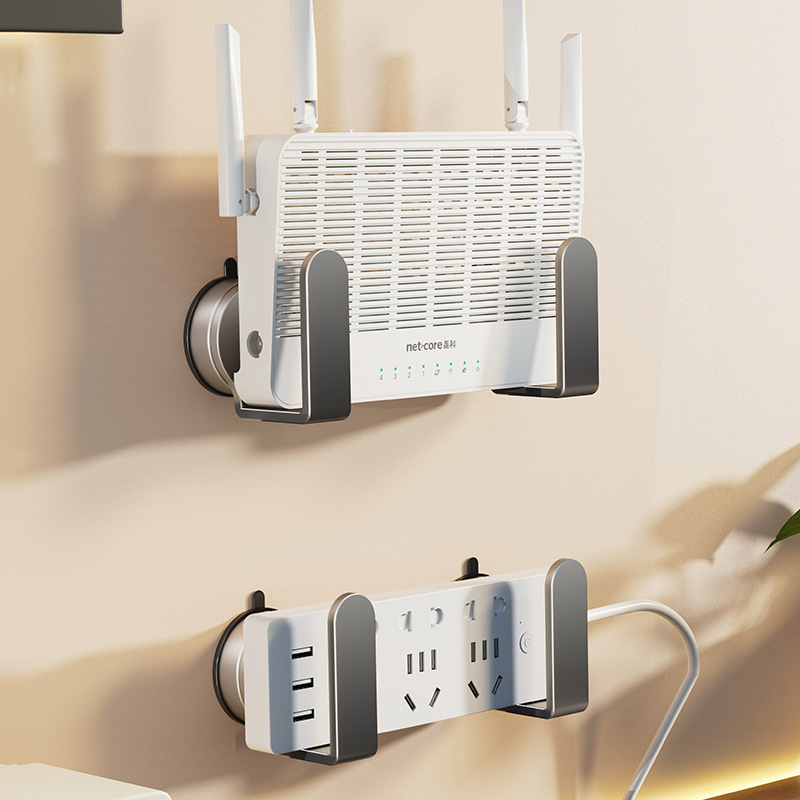 Suction Cup Router Placing Rack Punch-Free Wall-Mounted Plug-in Row Fixing Bracket Optical Cat Set-Top Box Bracket Storage Rack Suction Cup Router Placing Rack Punch-Free Wall-Mounted Plug-in Row Fixing Bracket Optical Cat Set-Top Box Bracket Storage Rack