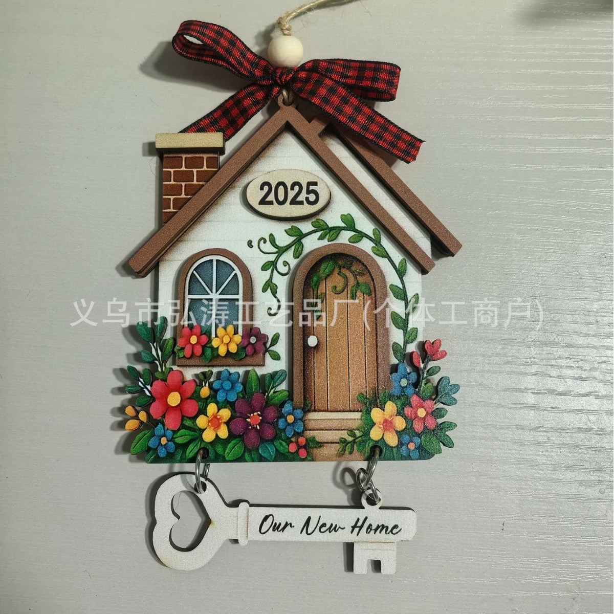 Decoración colgante 2026 nuevo mejor regalo de mudanza decoración de madera decoración para el hogar decoración del árbol de Navidad rojo